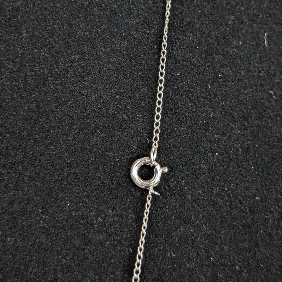 Vintage Sterling Orange Rhinestone Necklace - Picture 4 of 5